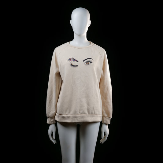 sweatshirt - Ivory - (Storlek: M)