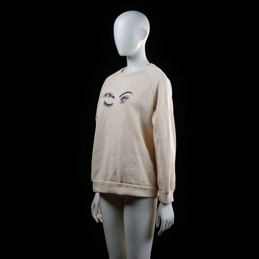 sweatshirt - Ivory - (Storlek: M)
