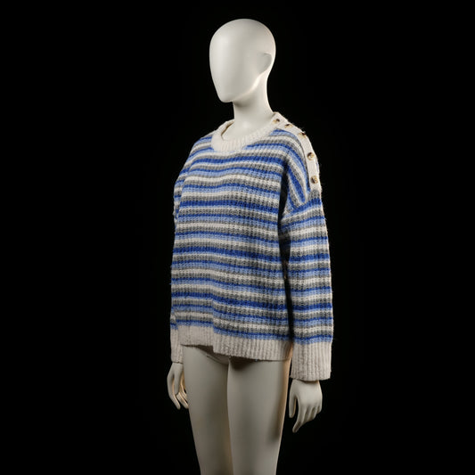 Primark - sweater - Ivory, Denim Blue, Gray - (Storlek: M)