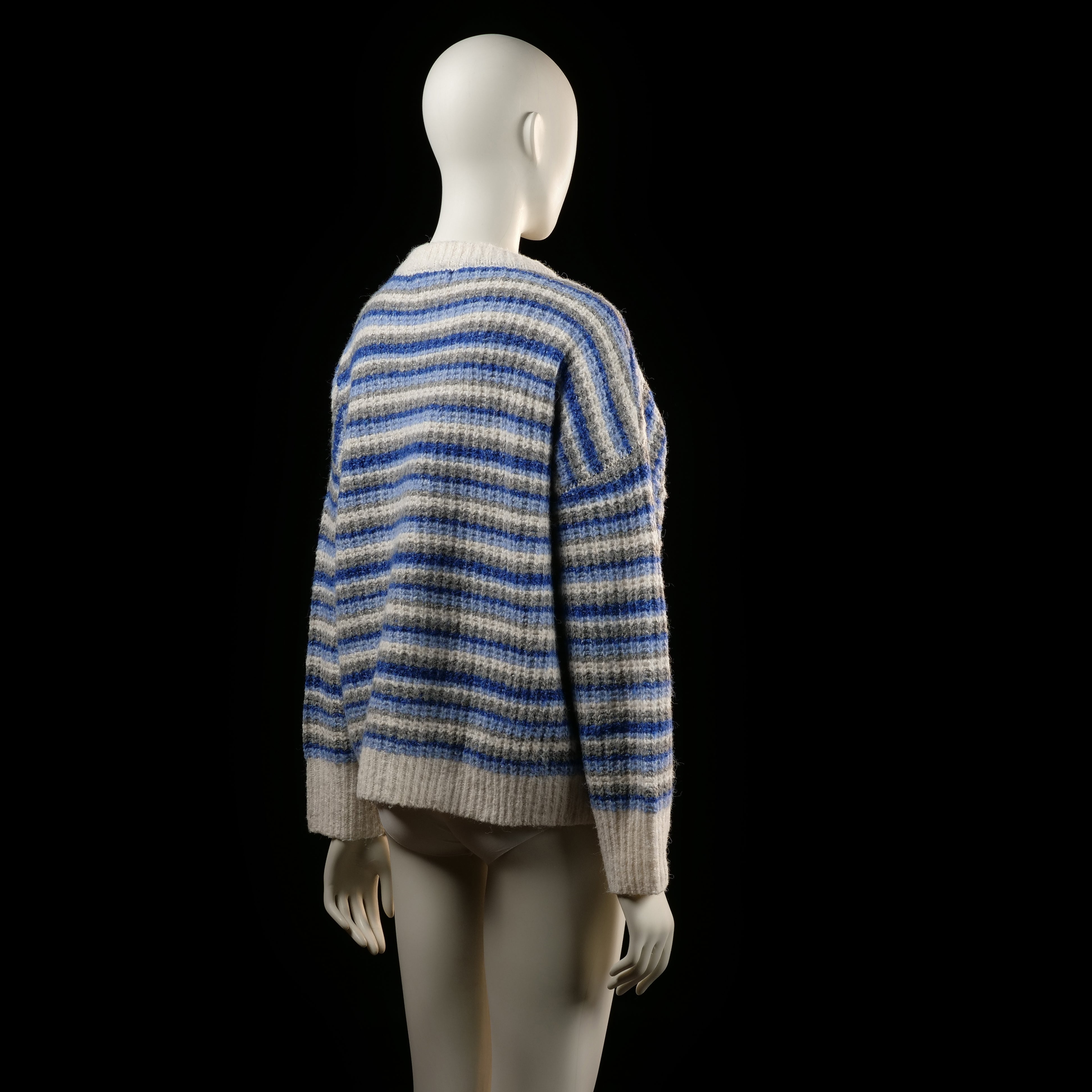 Primark - sweater - Ivory, Denim Blue, Gray - (Storlek: M)