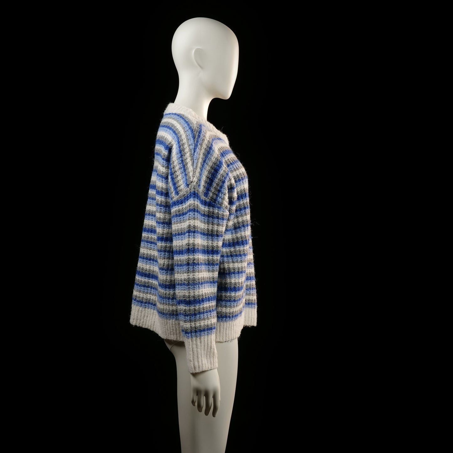 Primark - sweater - Ivory, Denim Blue, Gray - (Storlek: M)