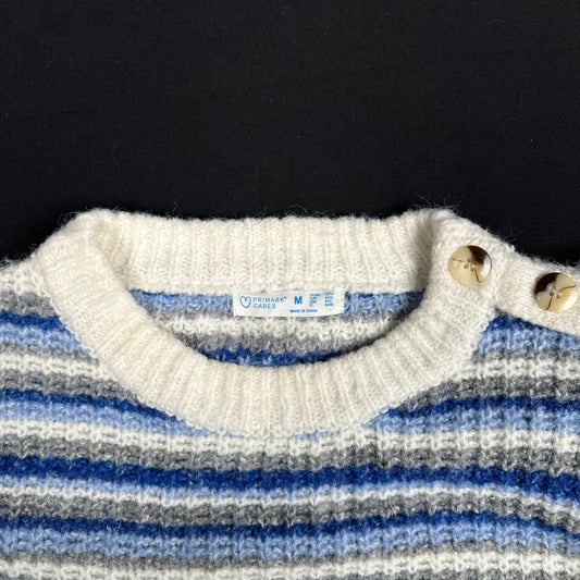 Primark - sweater - Ivory, Denim Blue, Gray - (Storlek: M)