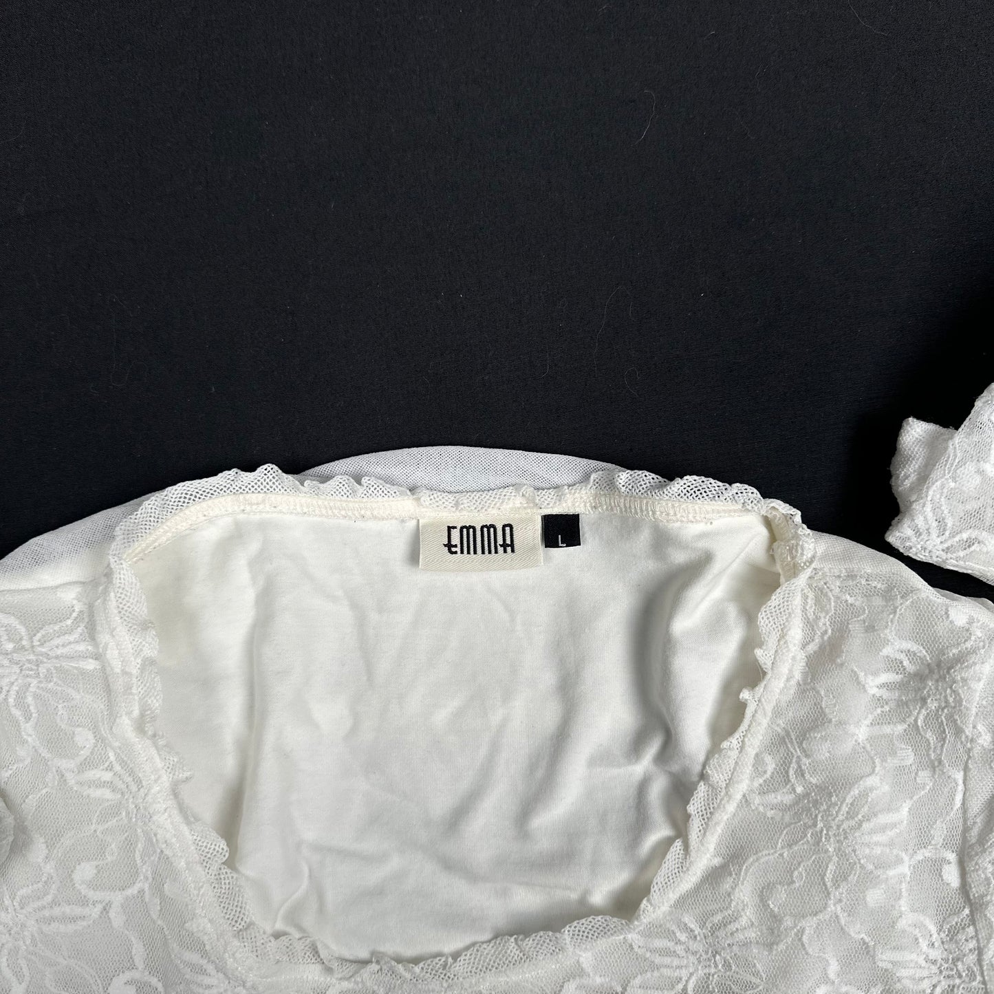 Emma - long-sleeve top - White - (Storlek: L)