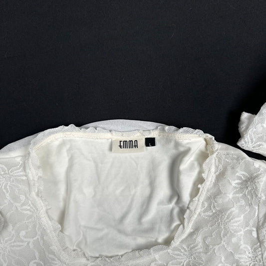 Emma - long-sleeve top - White - (Storlek: L)