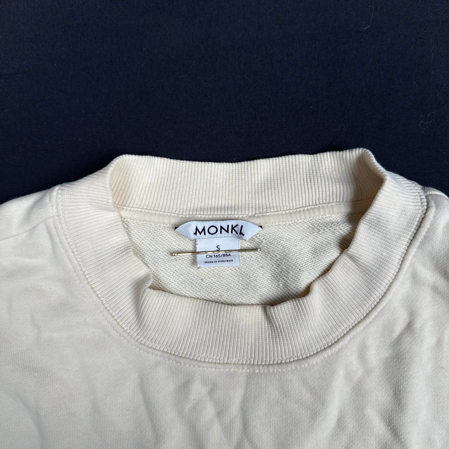 Monkl - sweatshirt - Ivory - (Storlek: S)