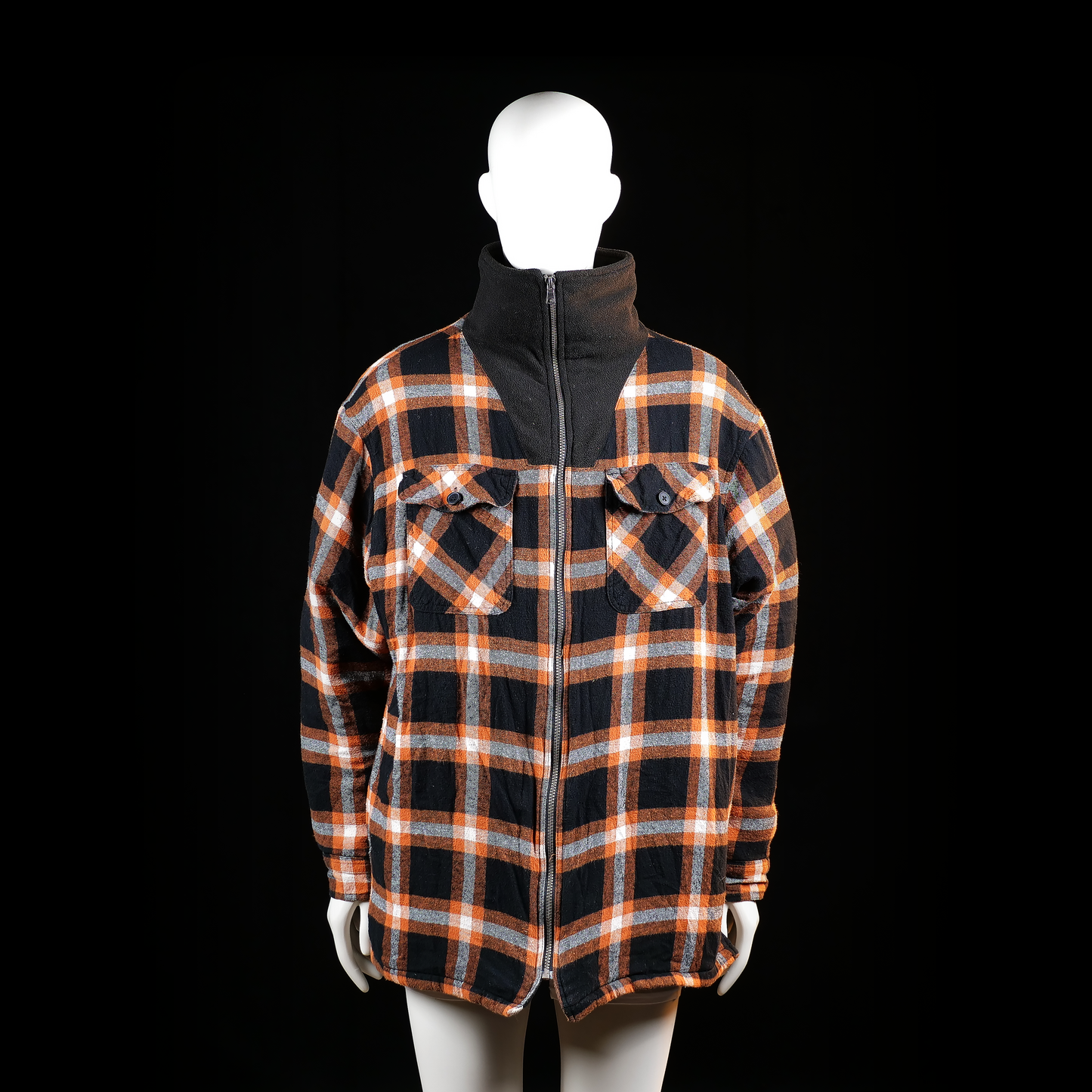 Life-line - fleece jacket - Black, Orange - (Storlek: 4XL)