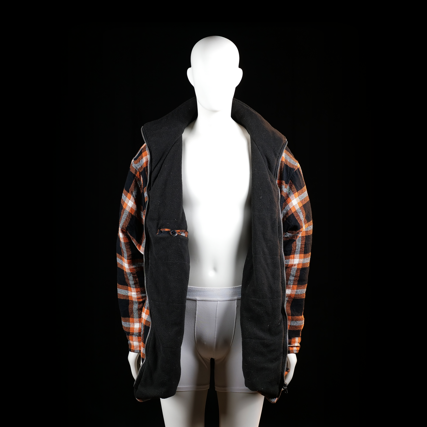 Life-line - fleece jacket - Black, Orange - (Storlek: 4XL)