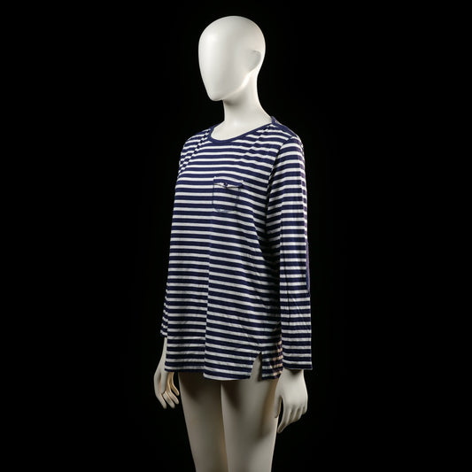 long-sleeve top - White, Navy - (Storlek: 50)