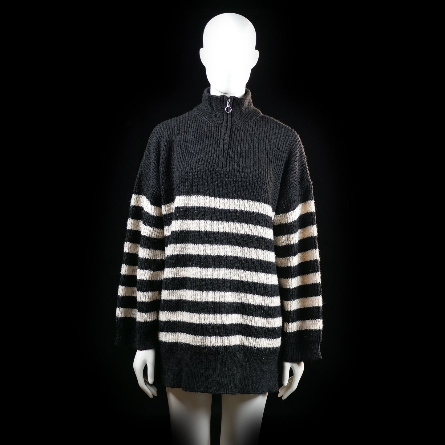 Only - sweater - Black, Ivory - (Storlek: S)