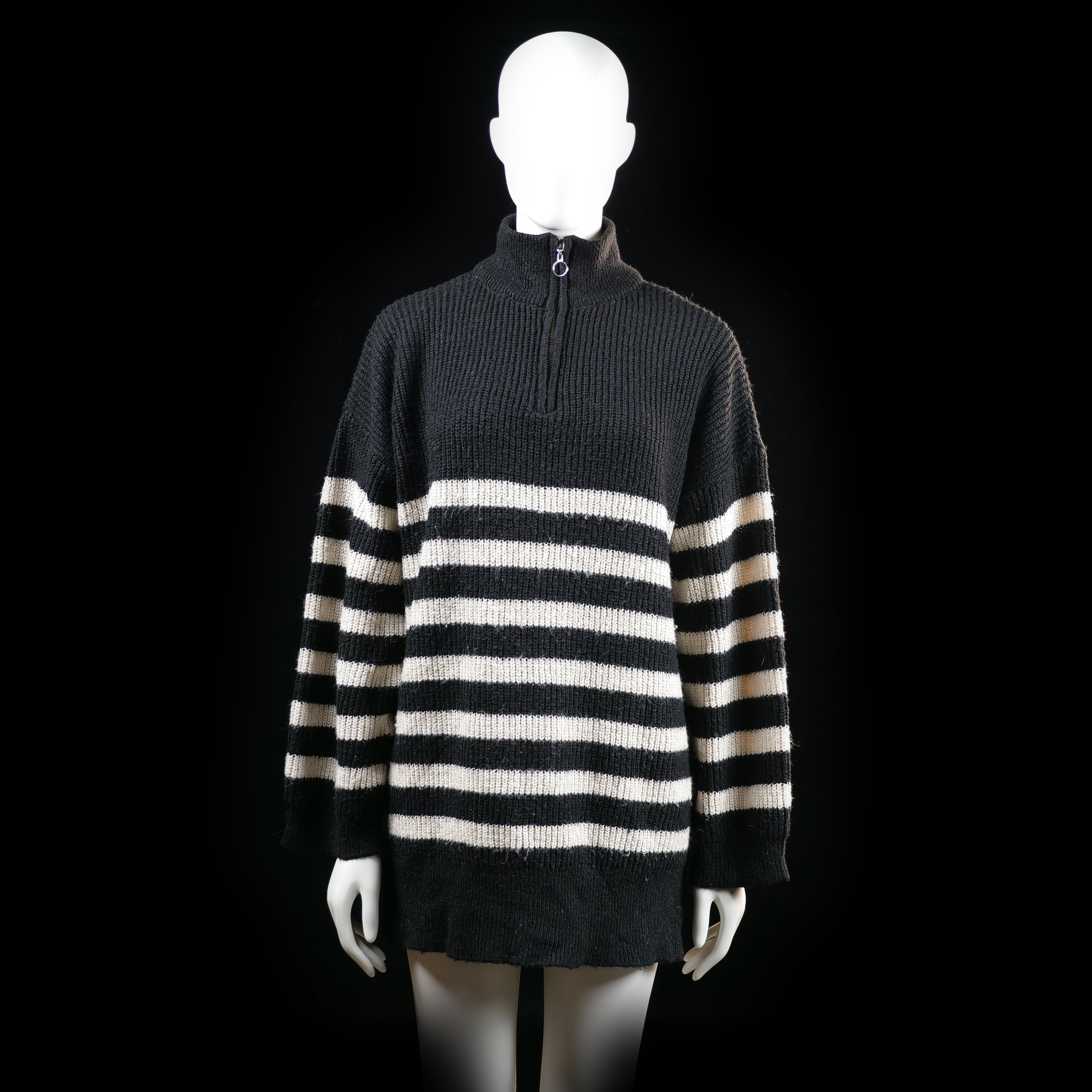 Only - sweater - Black, Ivory - (Storlek: S)