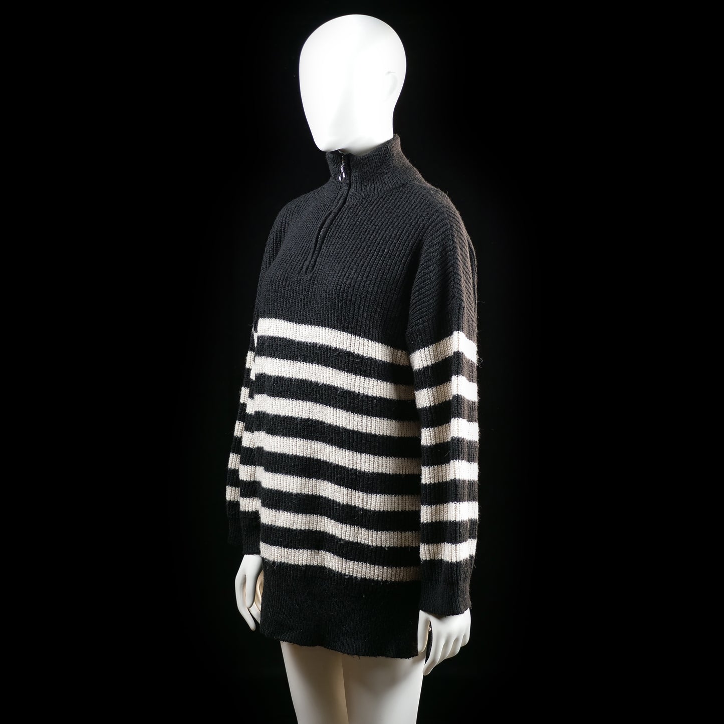 Only - sweater - Black, Ivory - (Storlek: S)