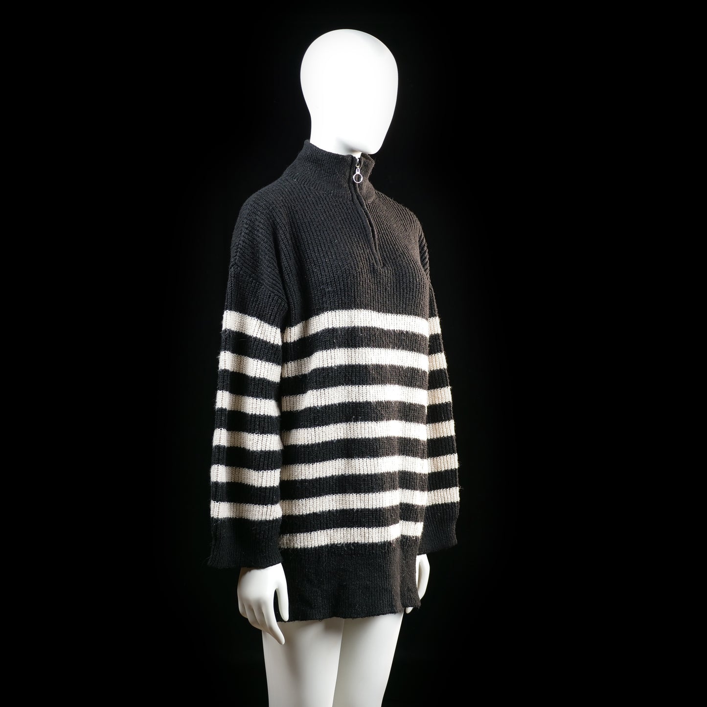 Only - sweater - Black, Ivory - (Storlek: S)