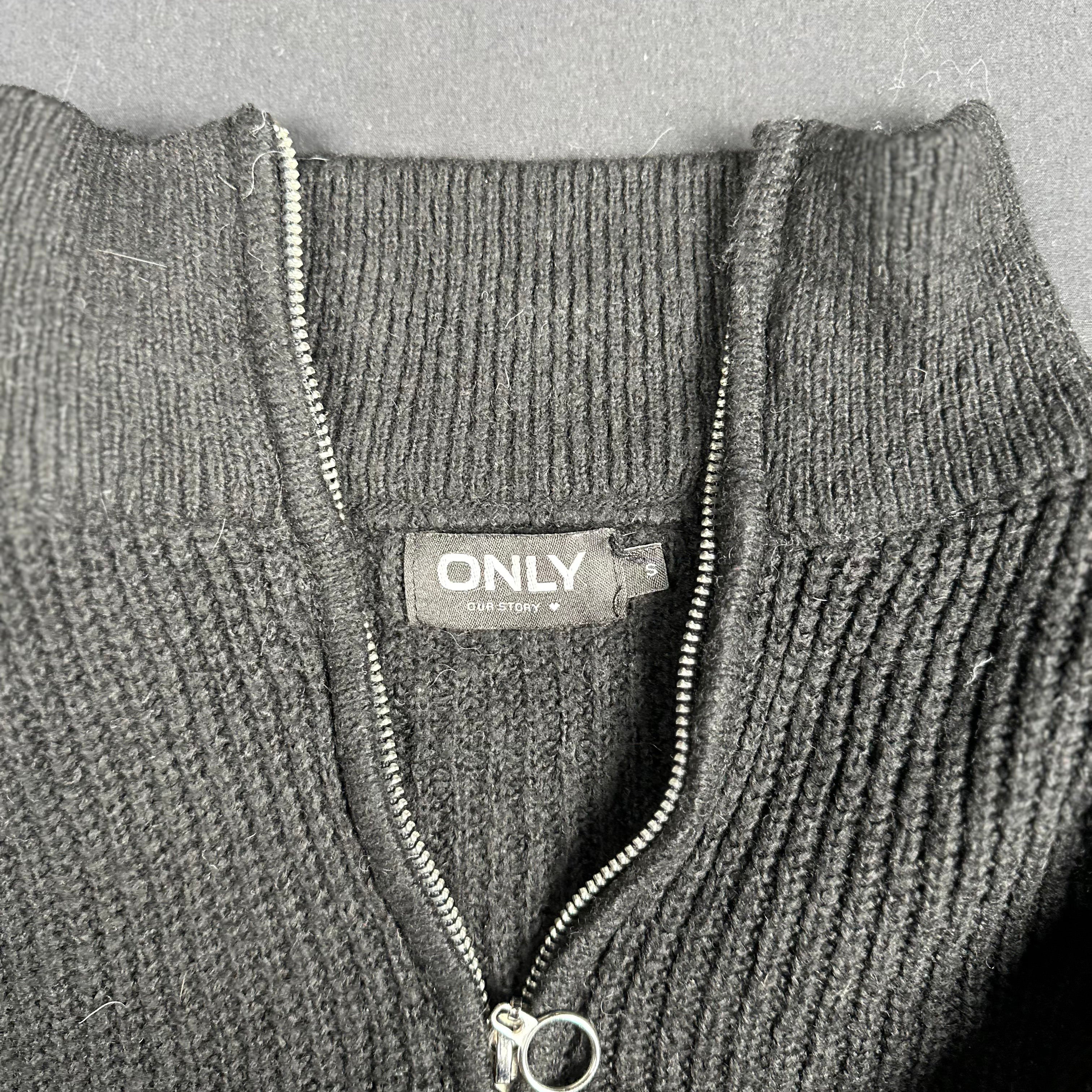Only - sweater - Black, Ivory - (Storlek: S)