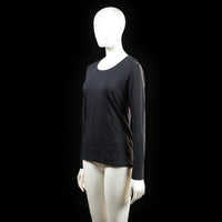 Basic U - long-sleeve top - Black - (Storlek: M)