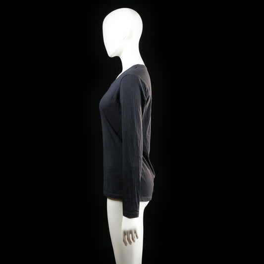 Basic U - long-sleeve top - Black - (Storlek: M)