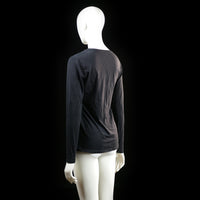 Basic U - long-sleeve top - Black - (Storlek: M)