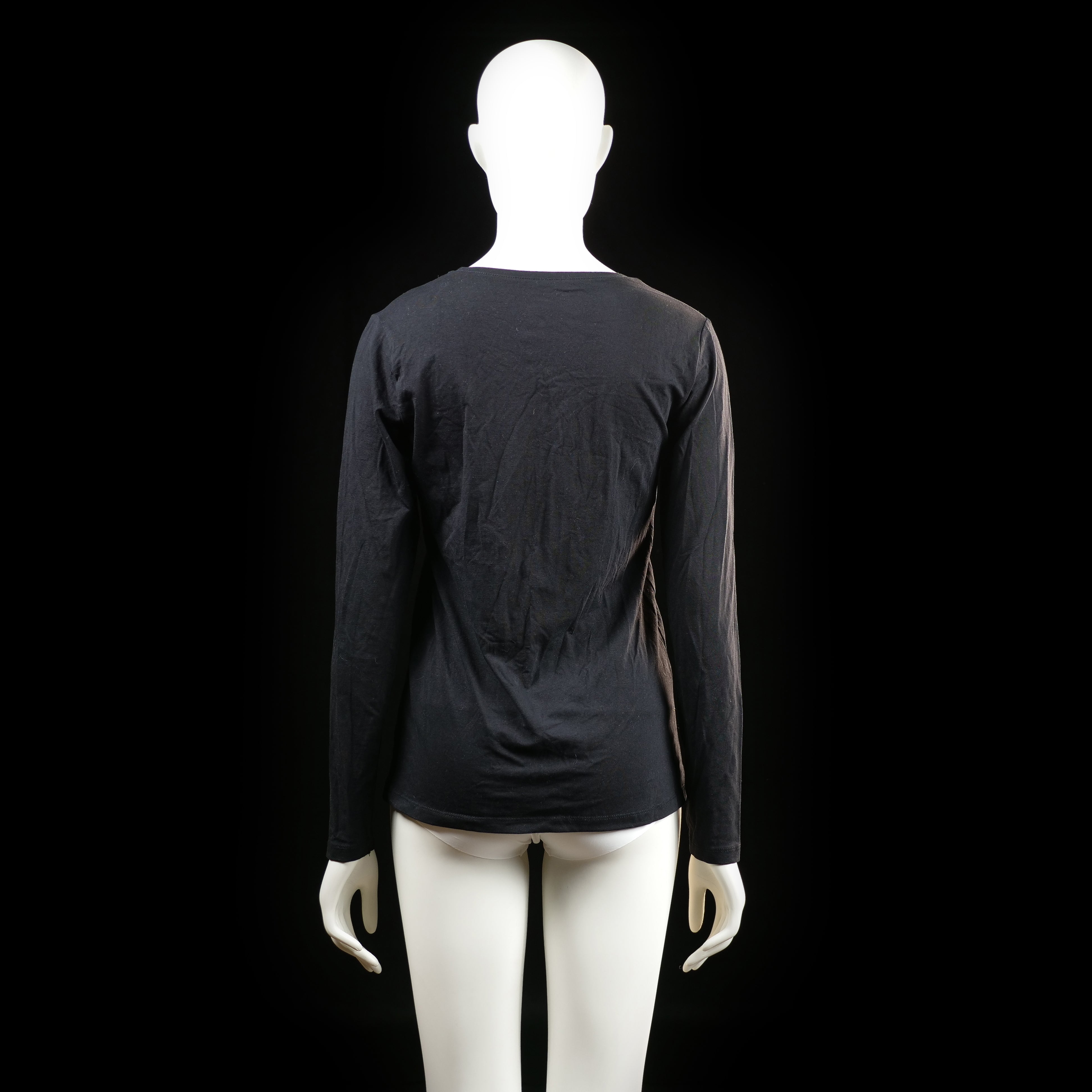 Basic U - long-sleeve top - Black - (Storlek: M)