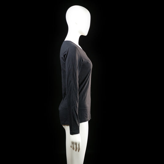 Basic U - long-sleeve top - Black - (Storlek: M)