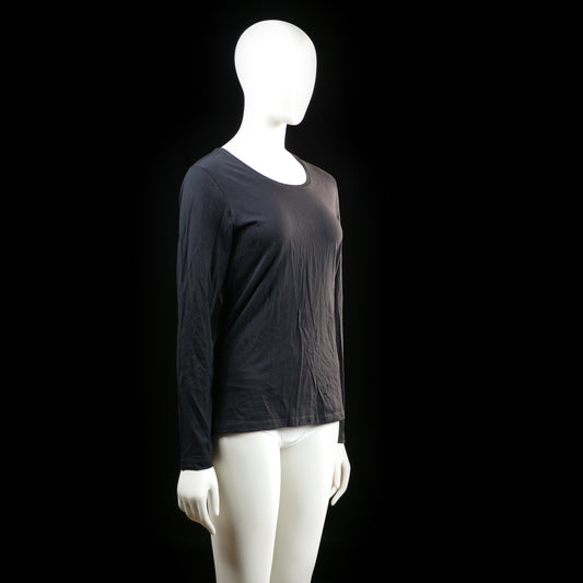 Basic U - long-sleeve top - Black - (Storlek: M)