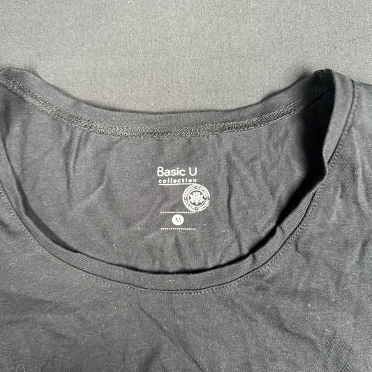 Basic U - long-sleeve top - Black - (Storlek: M)