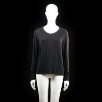 Basic U - long-sleeve top - Black - (Storlek: S)