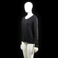 Basic U - long-sleeve top - Black - (Storlek: S)