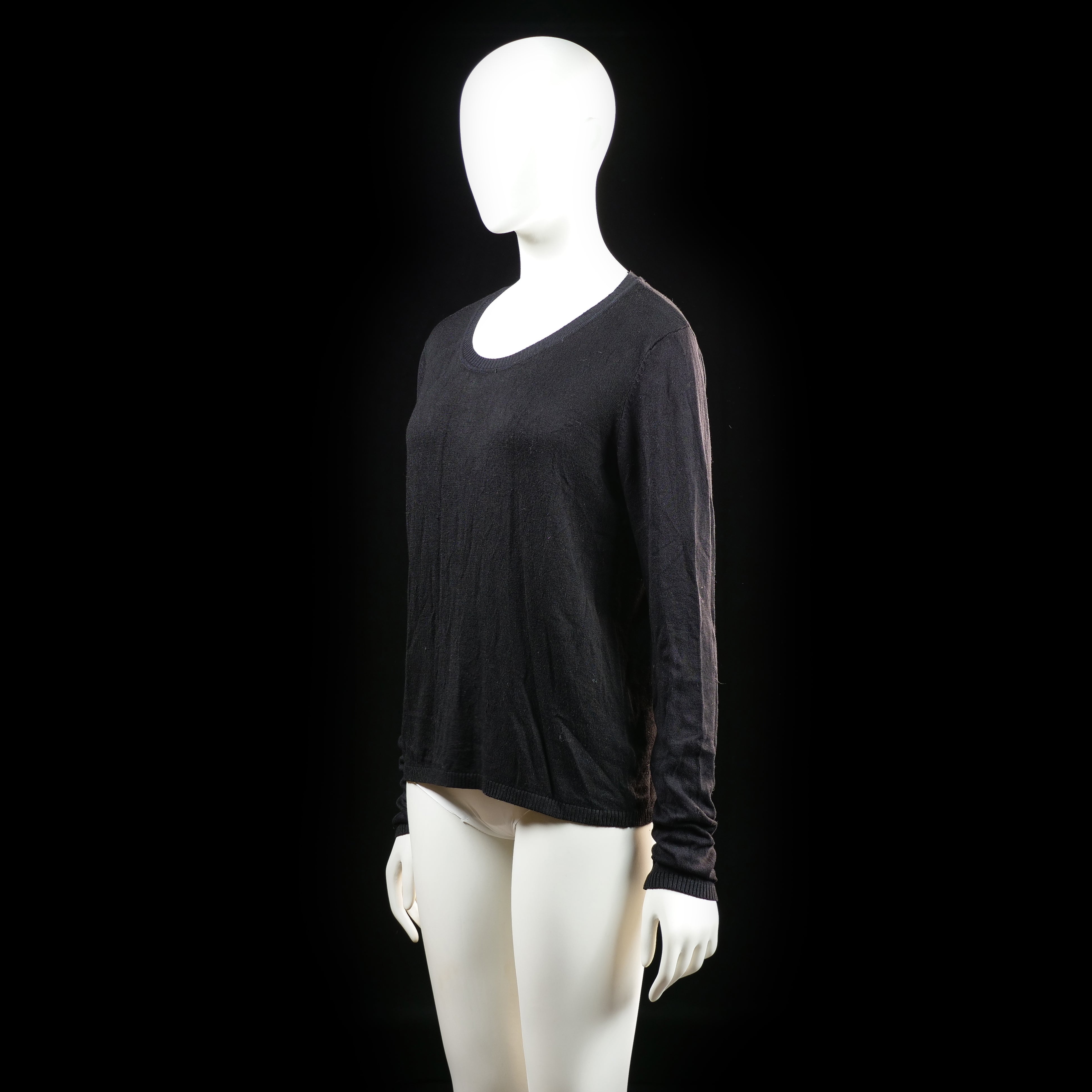 Basic U - long-sleeve top - Black - (Storlek: S)