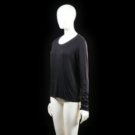Basic U - long-sleeve top - Black - (Storlek: S)