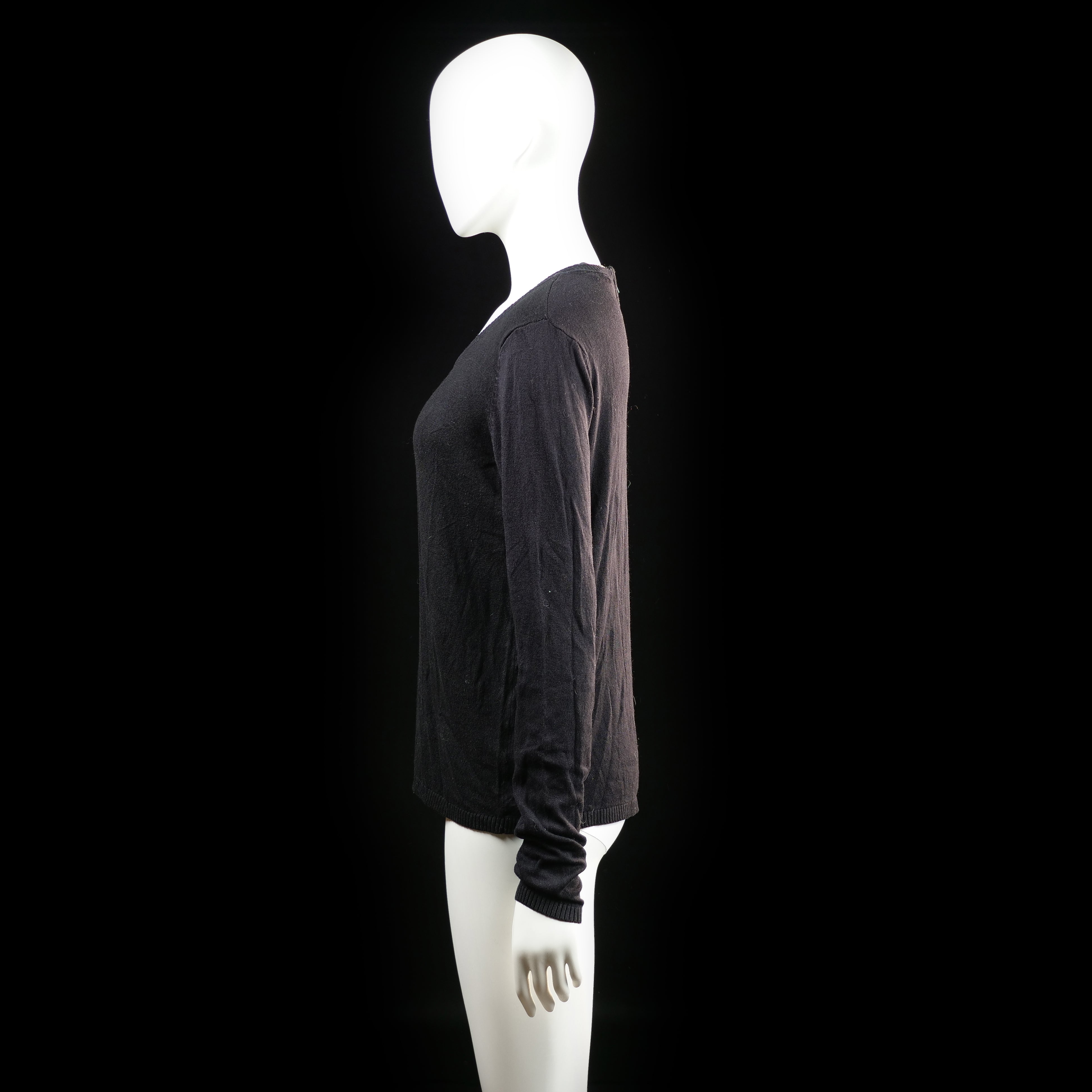 Basic U - long-sleeve top - Black - (Storlek: S)