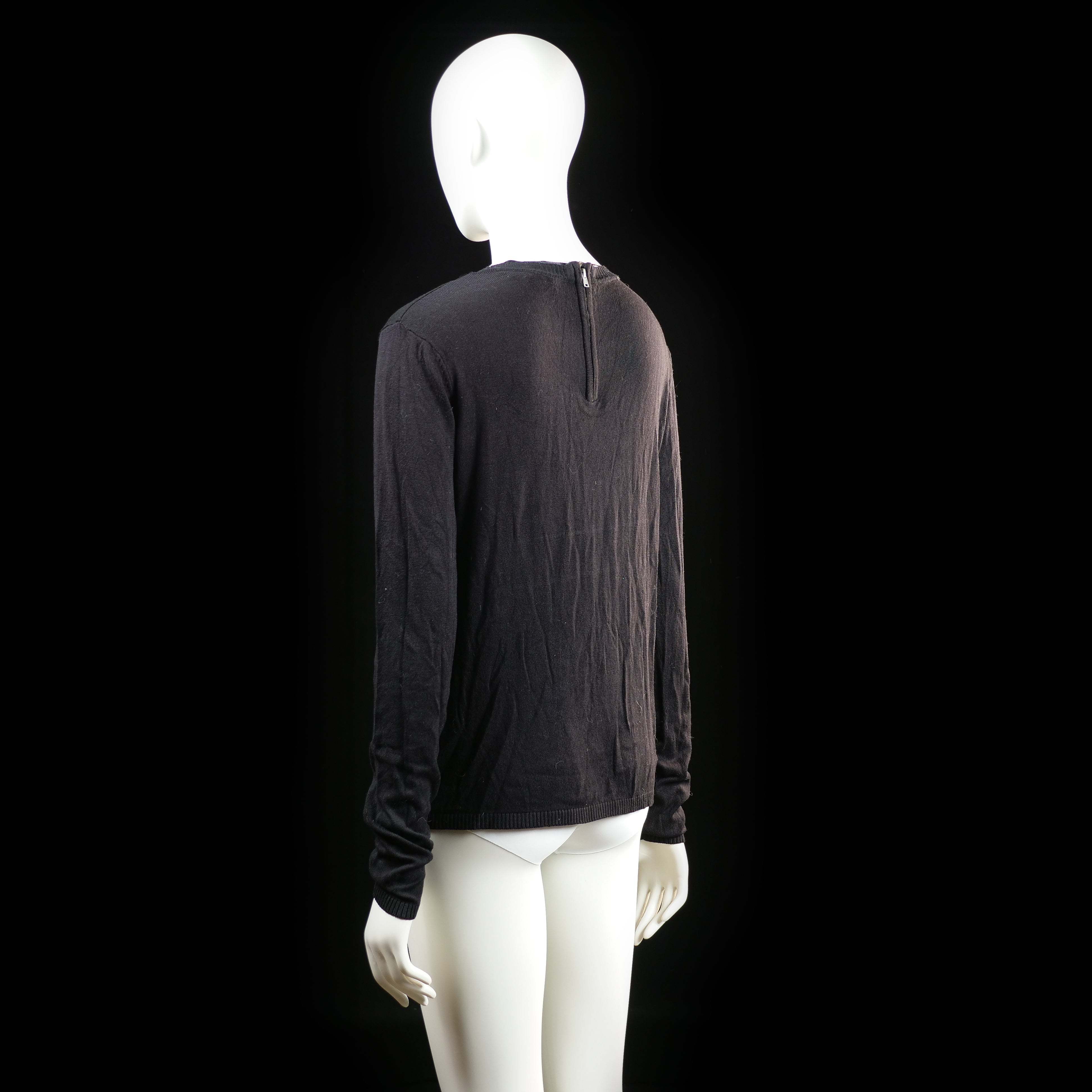 Basic U - long-sleeve top - Black - (Storlek: S)