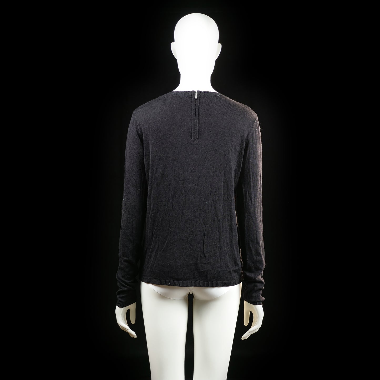 Basic U - long-sleeve top - Black - (Storlek: S)