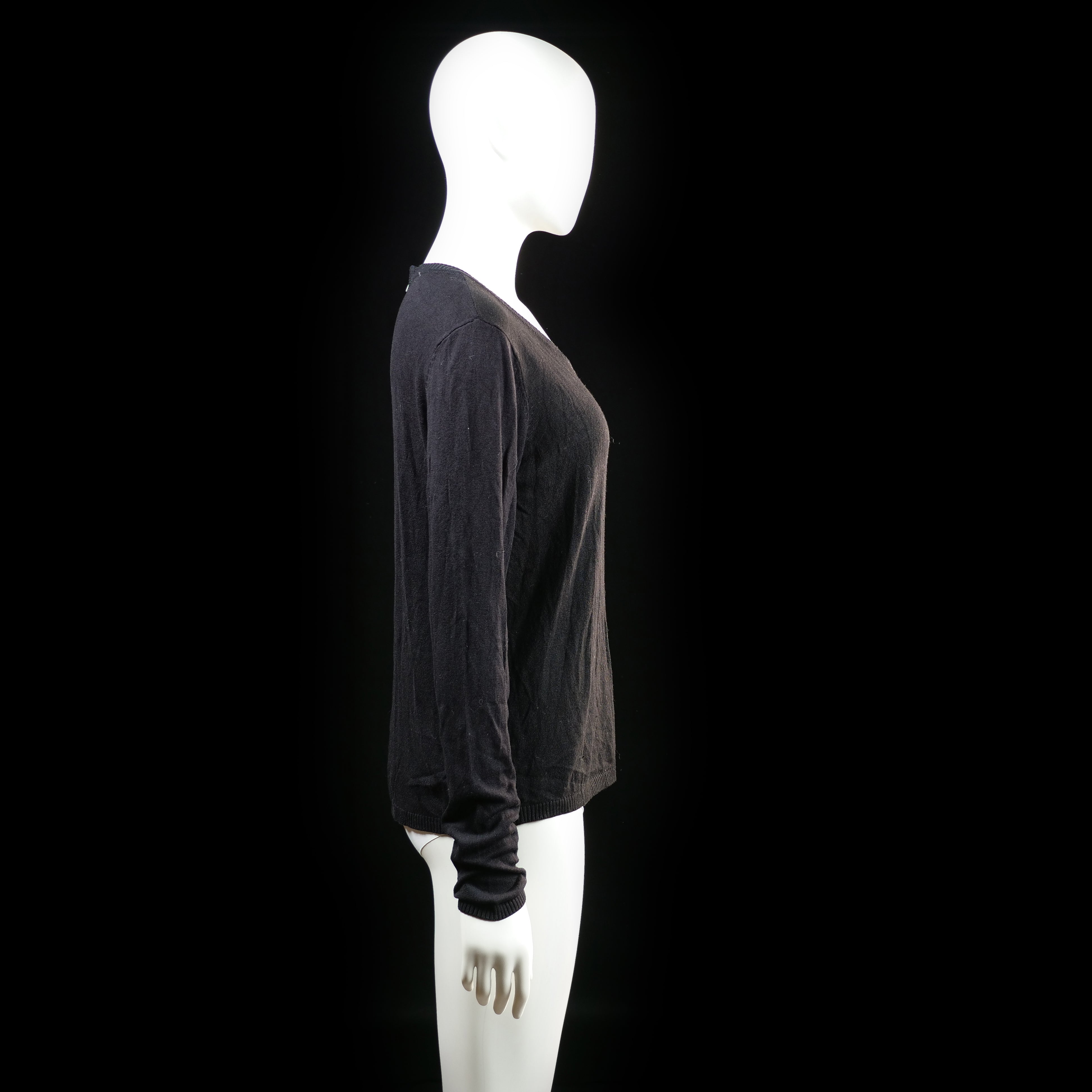 Basic U - long-sleeve top - Black - (Storlek: S)