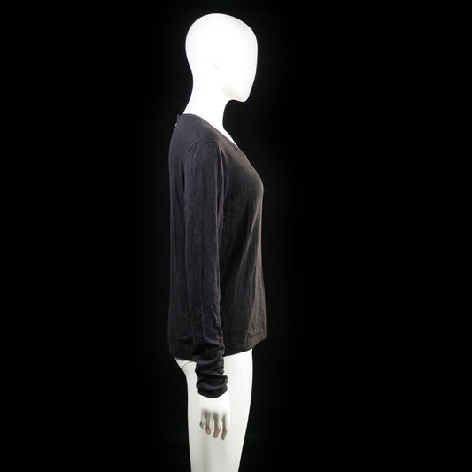 Basic U - long-sleeve top - Black - (Storlek: S)