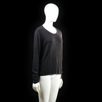 Basic U - long-sleeve top - Black - (Storlek: S)