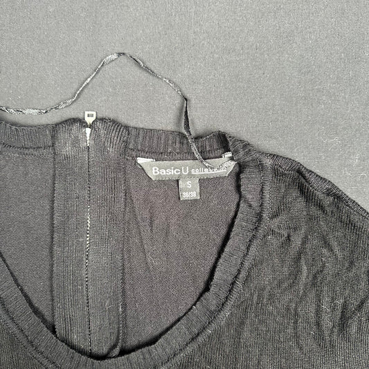 Basic U - long-sleeve top - Black - (Storlek: S)