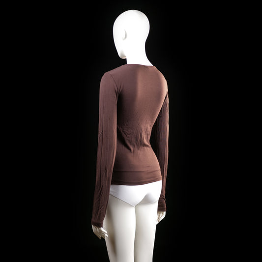 Gina Tricot - long-sleeve top - Brown - (Storlek: S)
