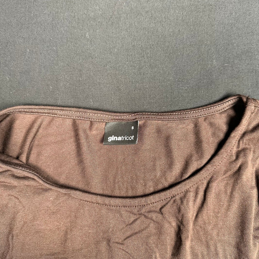 Gina Tricot - long-sleeve top - Brown - (Storlek: S)