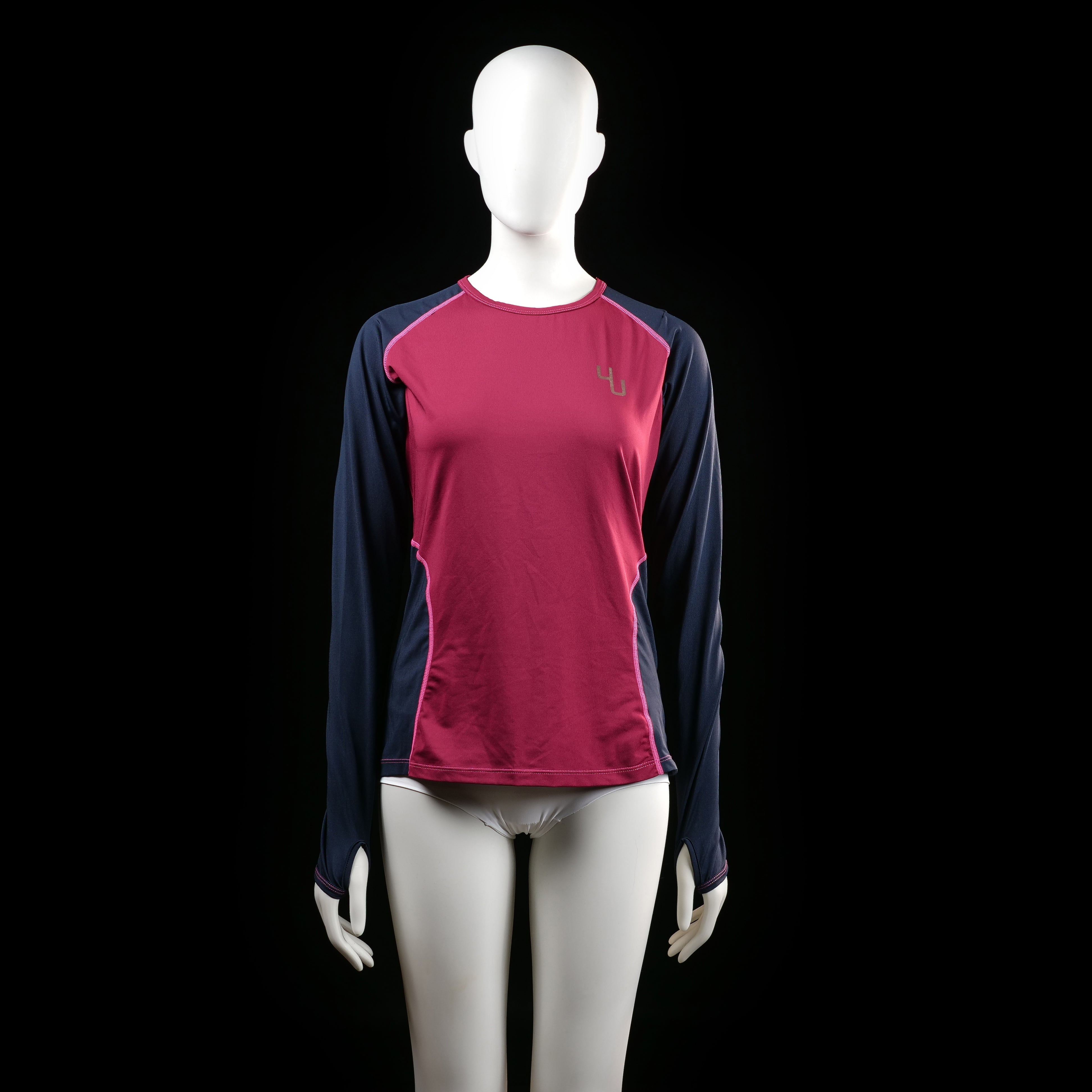 4U Sport - long-sleeve top - Burgundy, Navy - (Storlek: S)
