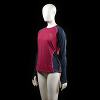 4U Sport - long-sleeve top - Burgundy, Navy - (Storlek: S)