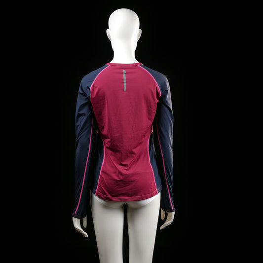 4U Sport - long-sleeve top - Burgundy, Navy - (Storlek: S)