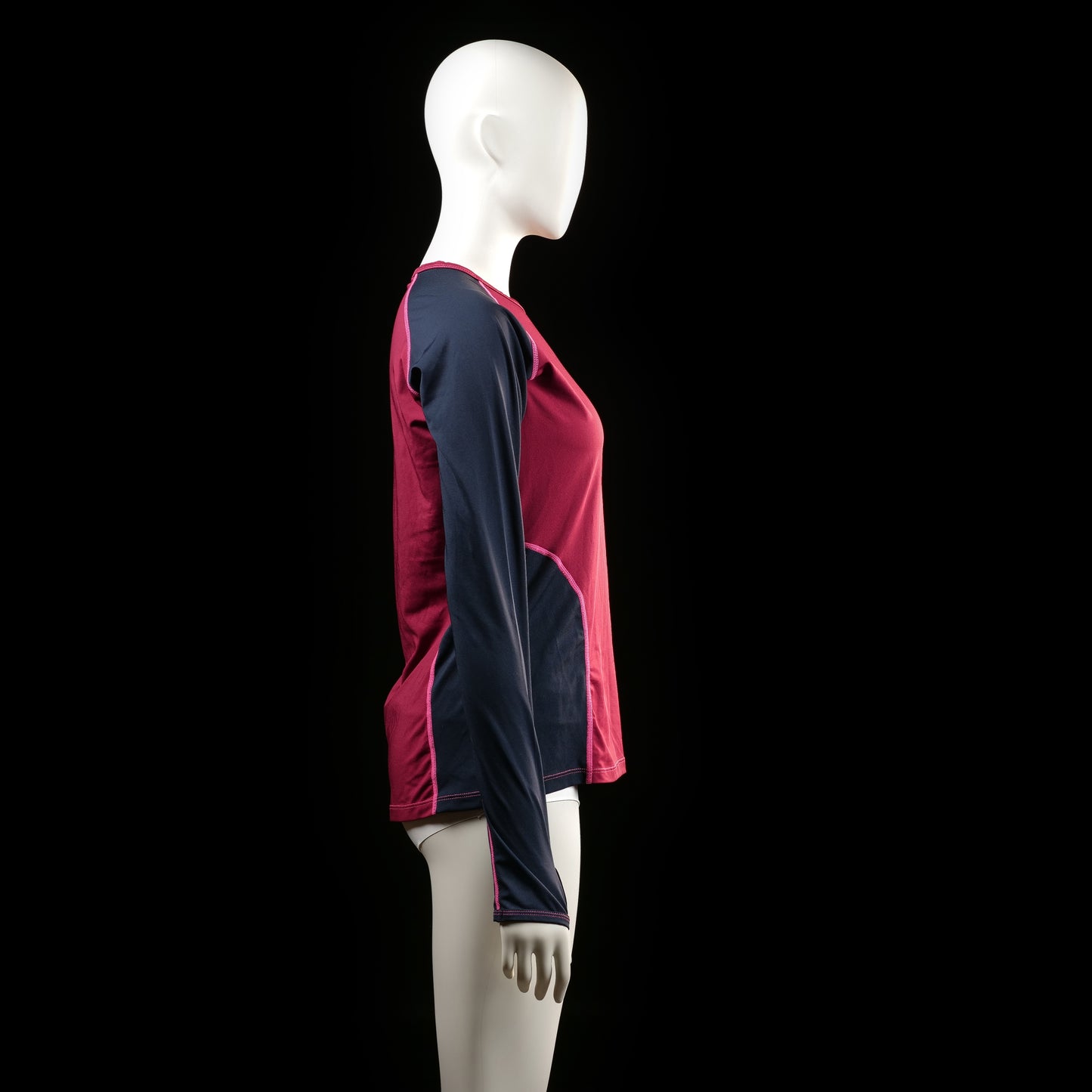 4U Sport - long-sleeve top - Burgundy, Navy - (Storlek: S)