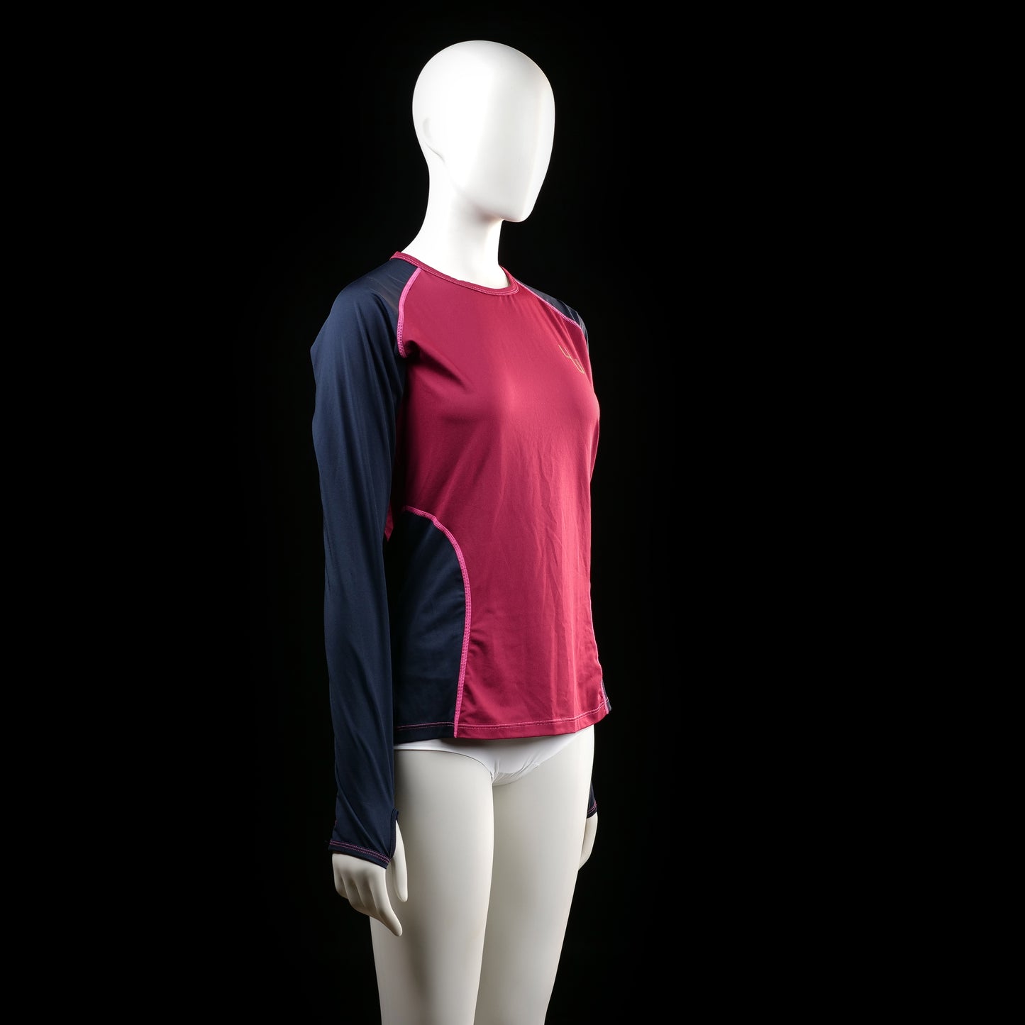 4U Sport - long-sleeve top - Burgundy, Navy - (Storlek: S)