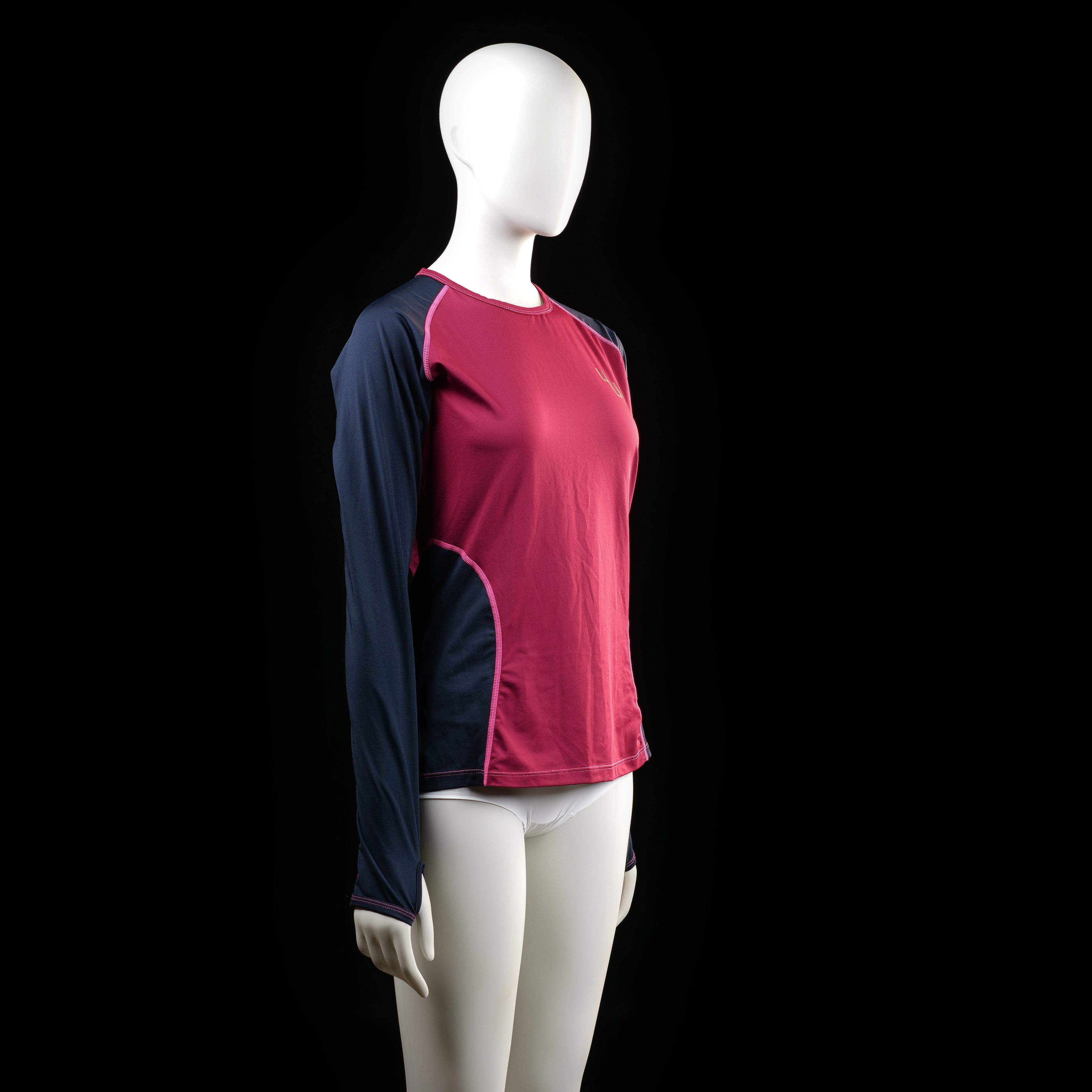 4U Sport - long-sleeve top - Burgundy, Navy - (Storlek: S)