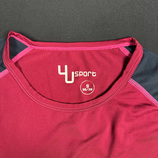 4U Sport - long-sleeve top - Burgundy, Navy - (Storlek: S)