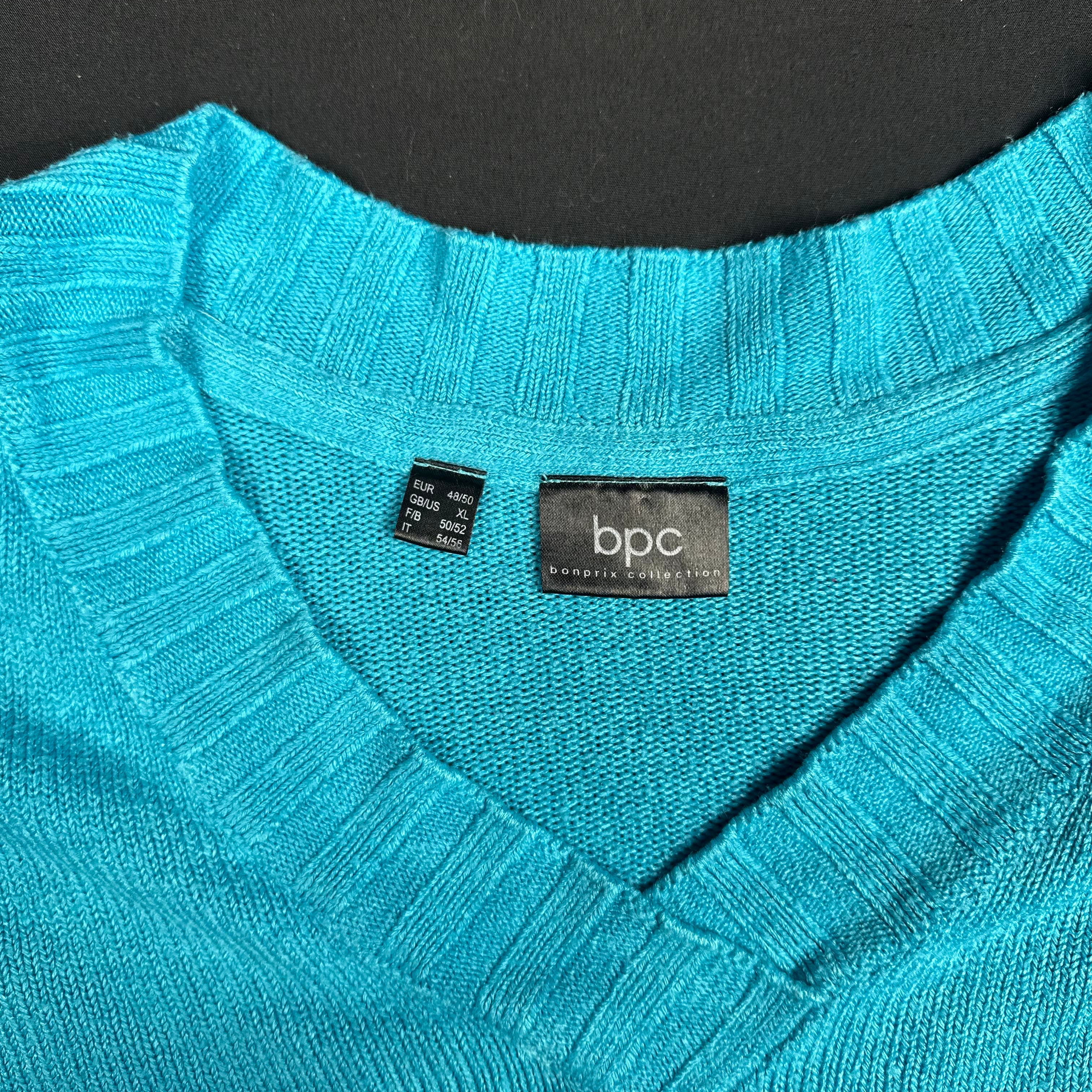 Bonprix - sweater - Sky Blue - (Storlek: 48, 50)