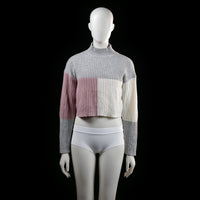 Shein - sweater - Light Gray, Ivory, Rose - (Storlek: S)