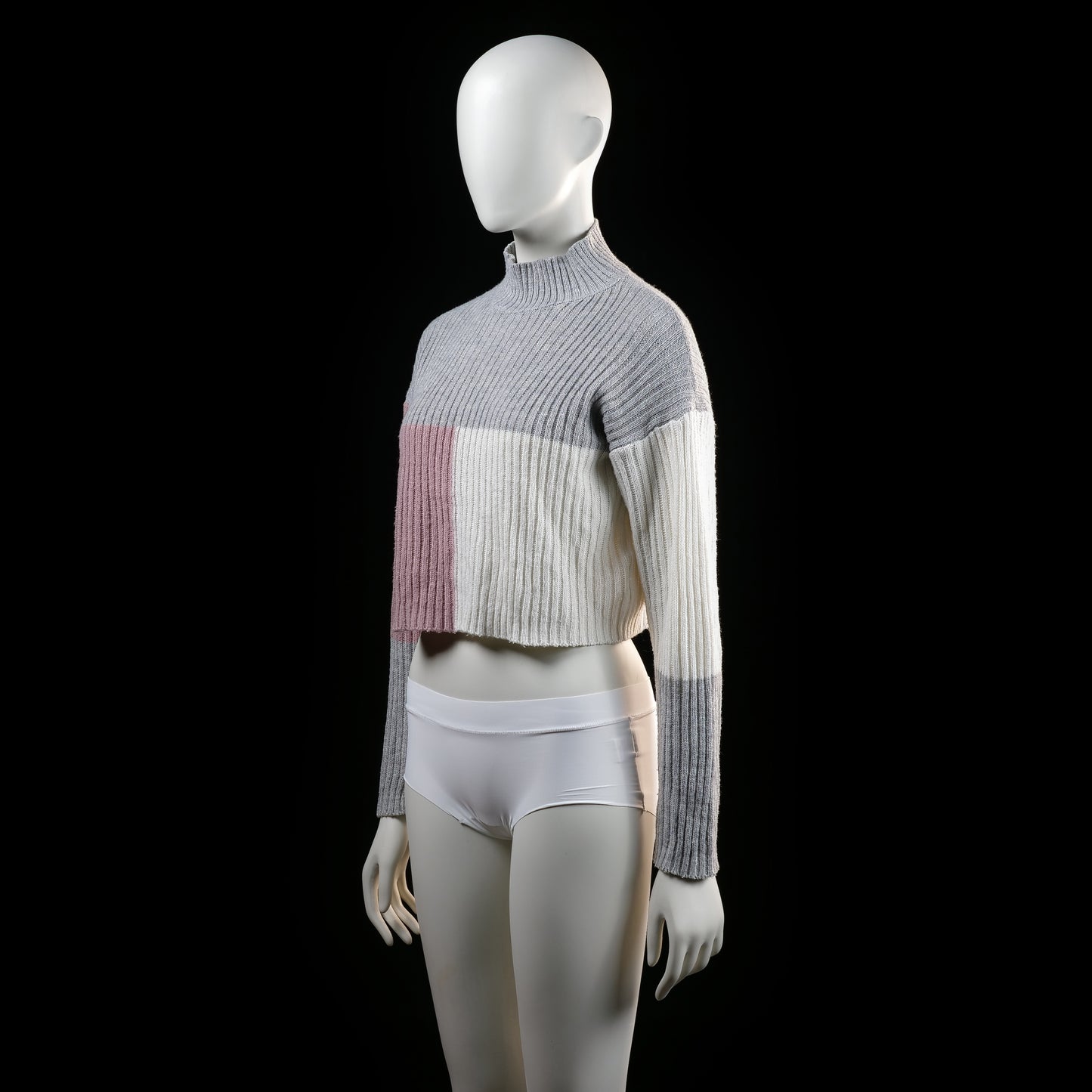 Shein - sweater - Light Gray, Ivory, Rose - (Storlek: S)