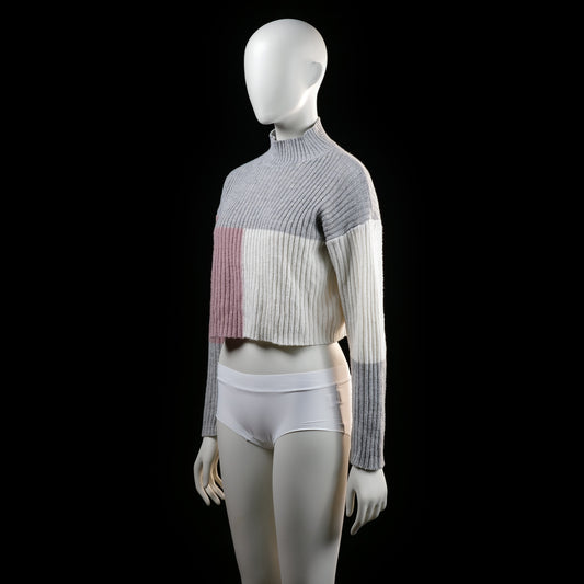 Shein - sweater - Light Gray, Ivory, Rose - (Storlek: S)