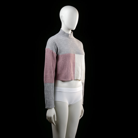 Shein - sweater - Light Gray, Ivory, Rose - (Storlek: S)
