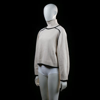 H&M - turtleneck - Ivory, Black - (Storlek: S)